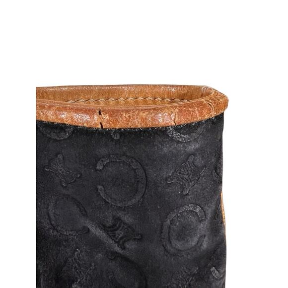 Celine Suede Shoulder Bag Bucket Bag Black Vintage - Picture 7 of 16